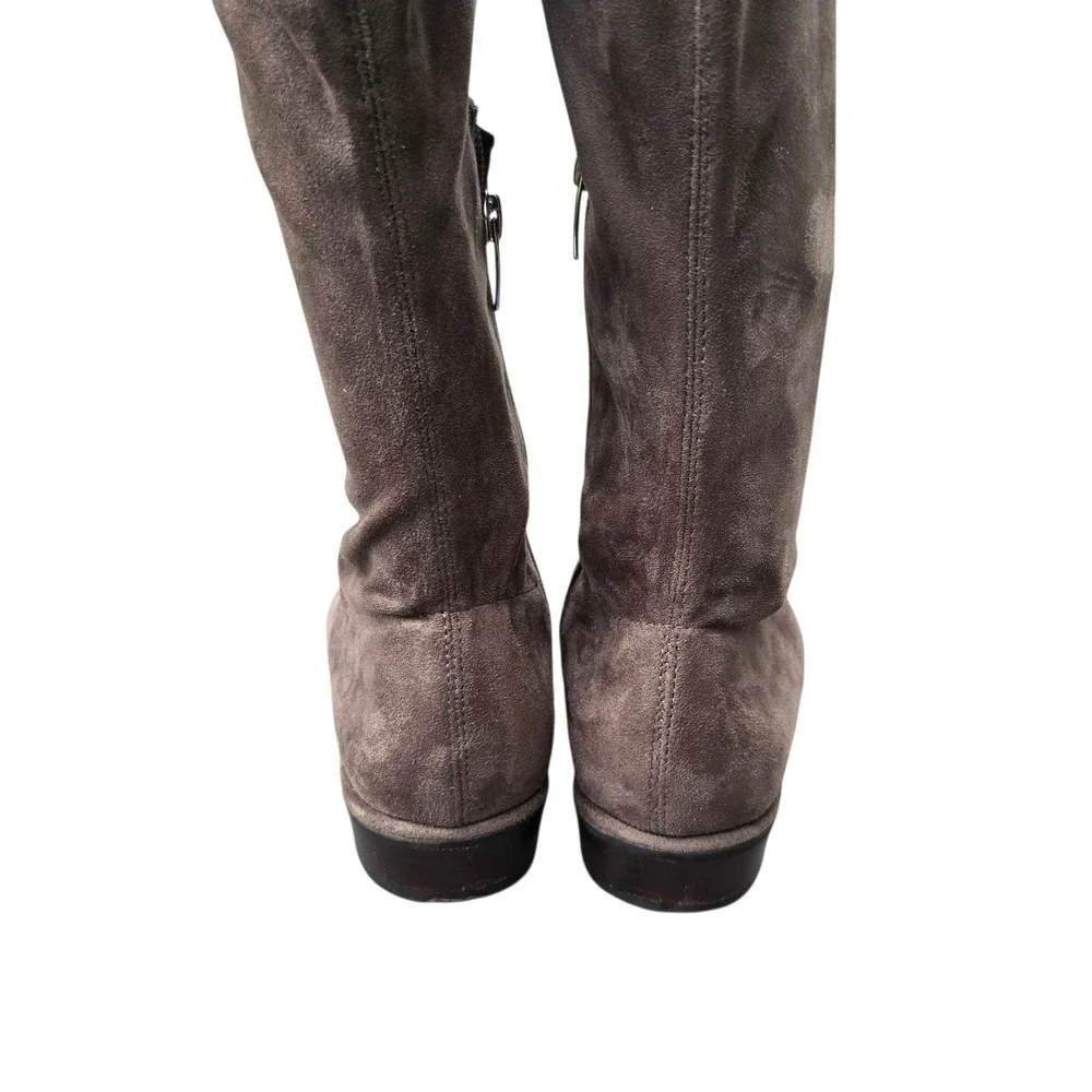 Marc Fisher Over The Knee Boots Taupe Faux Suede OTK Boots‎ Size 7.5